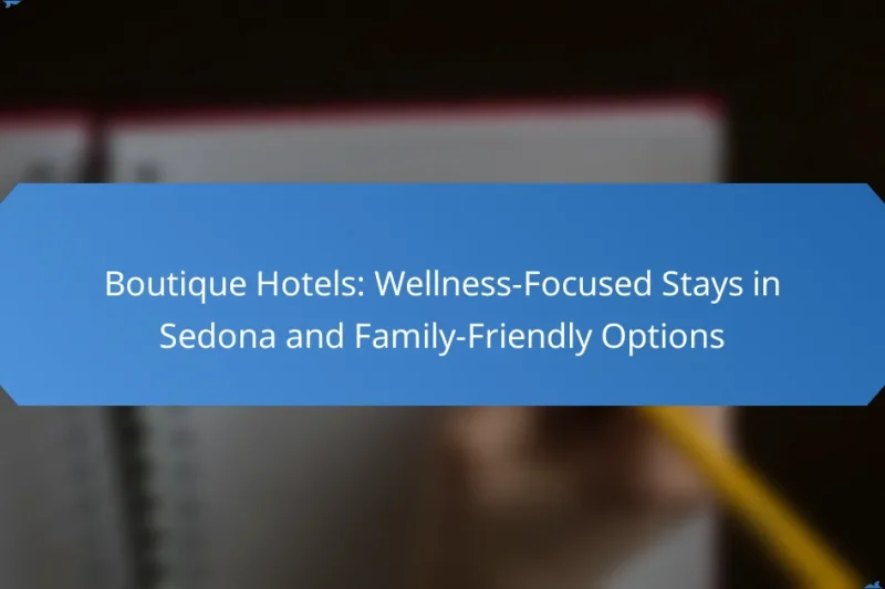 Boutique Hotels: Wellness-Focused Stays in Sedona and Family-Friendly Options
