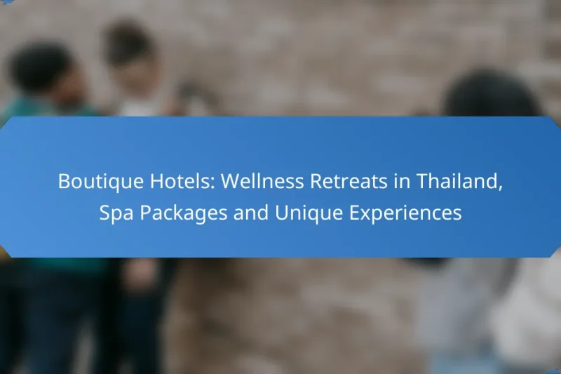 Boutique Hotels: Wellness Retreats in Thailand, Spa Packages and Unique Experiences