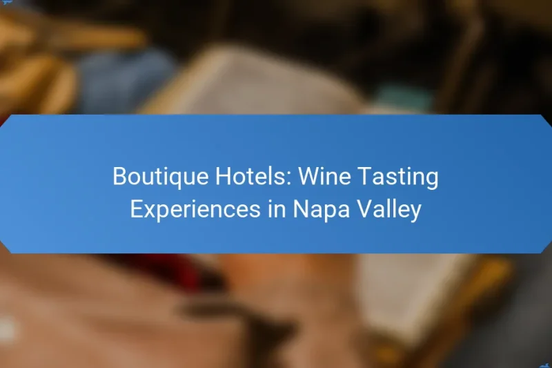Boutique Hotels: Wine Tasting Experiences in Napa Valley