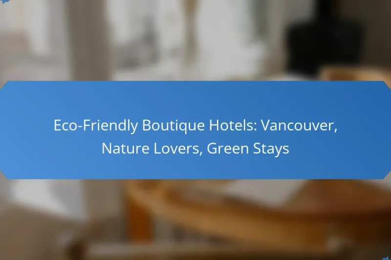 Eco-Friendly Boutique Hotels: Vancouver, Nature Lovers, Green Stays