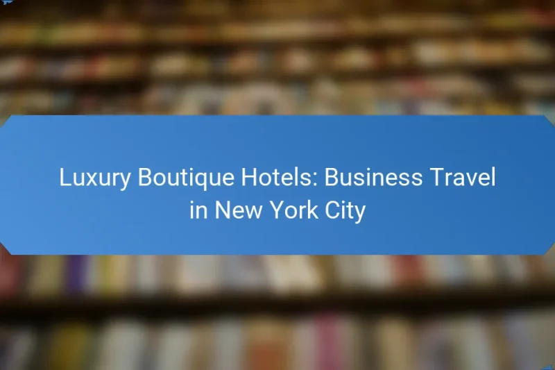 Luxury Boutique Hotels: Business Travel in New York City