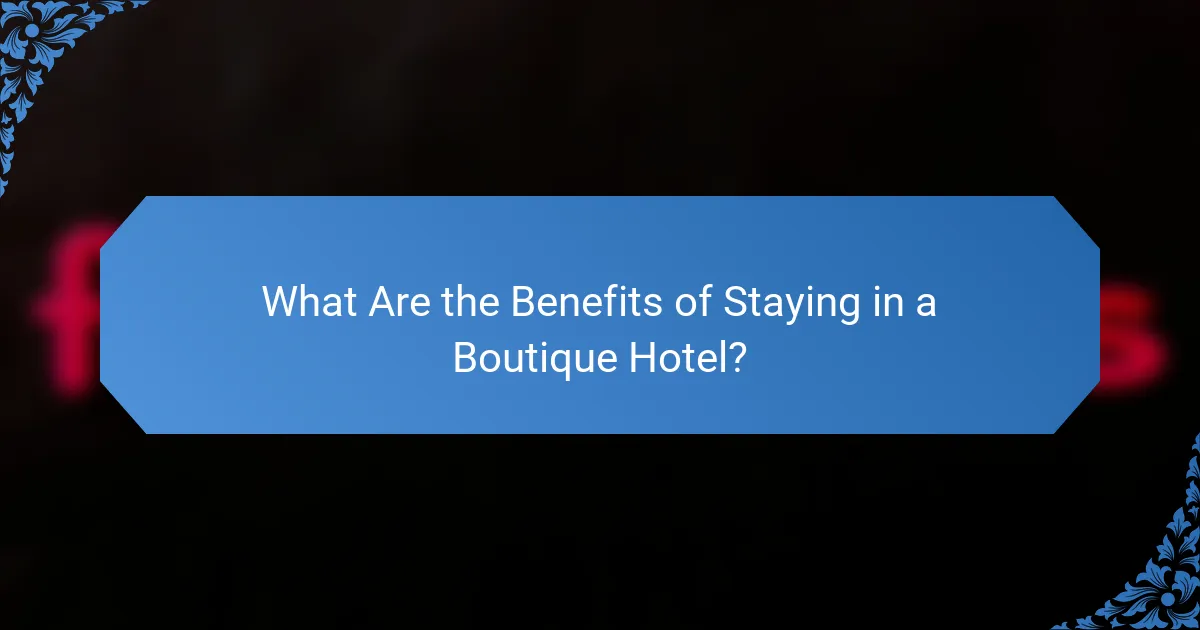 What Are the Benefits of Staying in a Boutique Hotel?