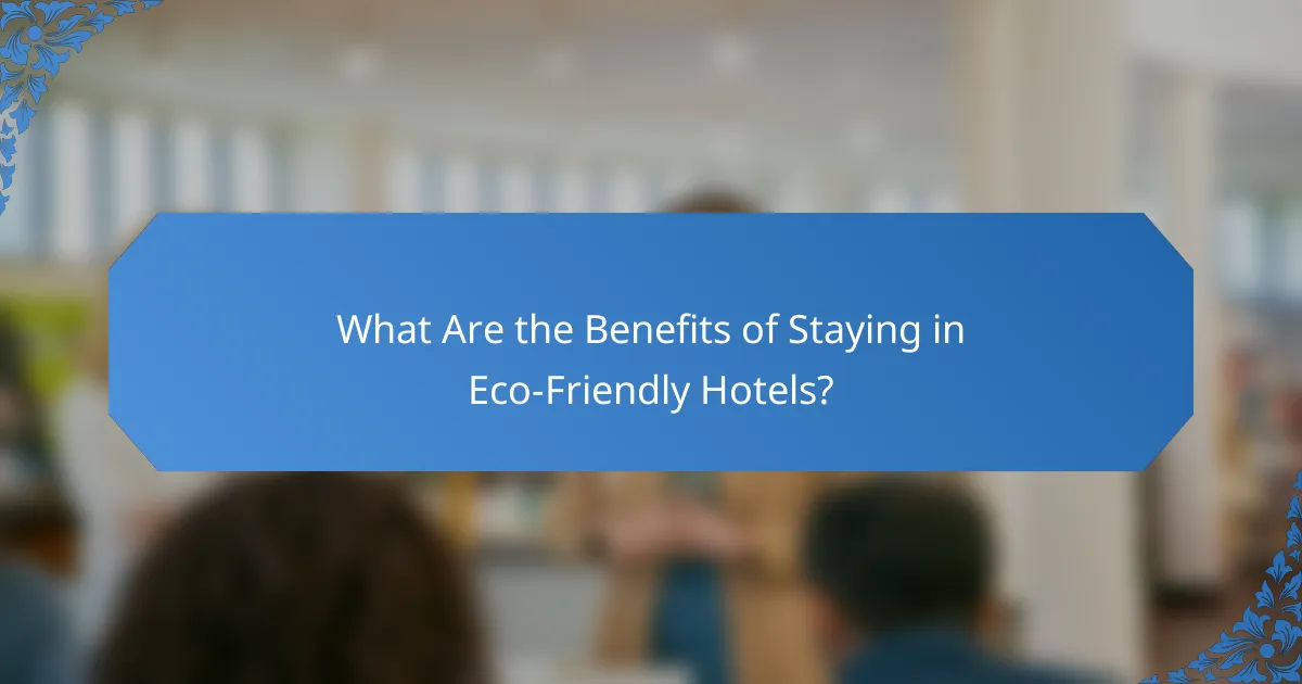 What Are the Benefits of Staying in Eco-Friendly Hotels?