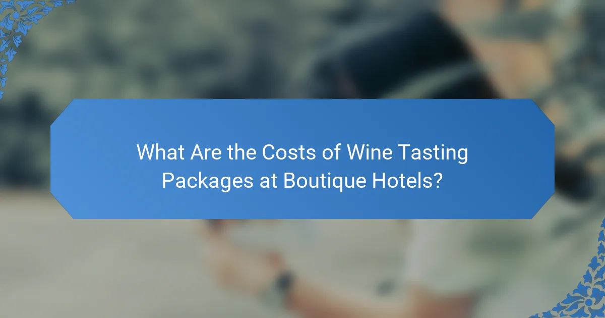 What Are the Costs of Wine Tasting Packages at Boutique Hotels?