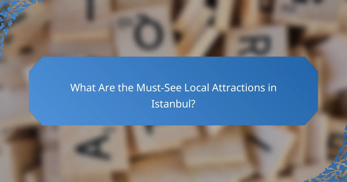 What Are the Must-See Local Attractions in Istanbul?